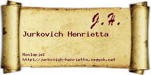 Jurkovich Henrietta névjegykártya